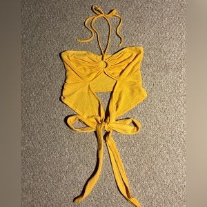 SHEIN Tie Back Cut Out Front Halter Top